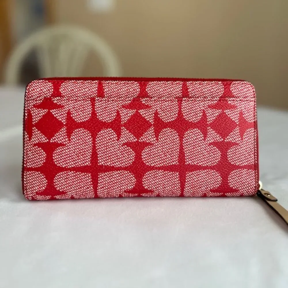 KATE SPADE | Ace Of Spades Red And White Zip Around Wallet